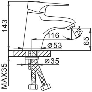 Смеситель для раковины Frap F1004 хром